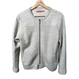 Kuna Medium Zip Up Jacket Gray Alpaca Wool Cardigan Sweater Women's